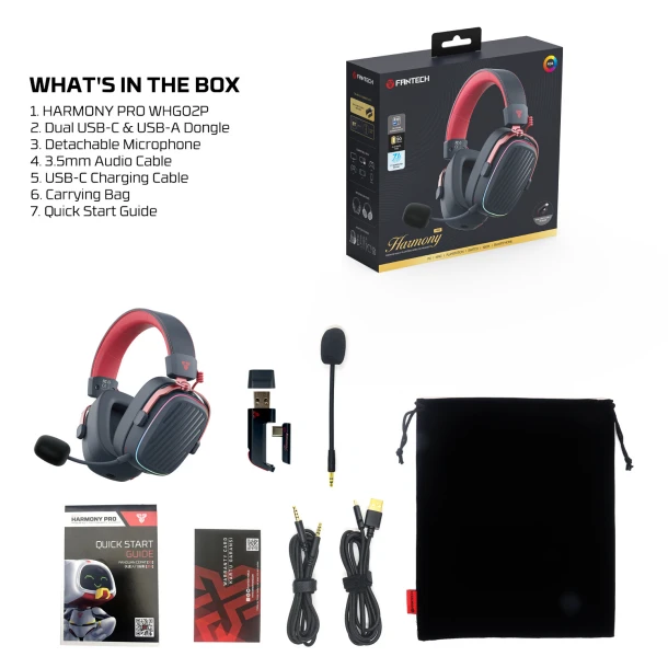 Fantech Wireless Headphone WHG02P HARMONY
