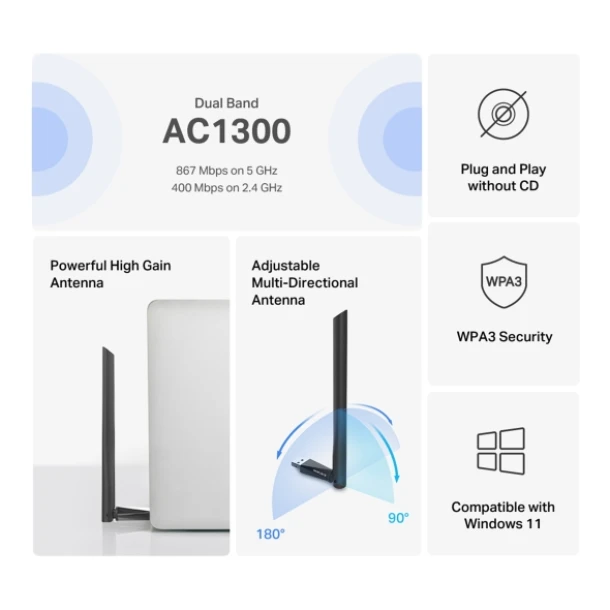 Mercusys Dual Band USB Adapter AC1300