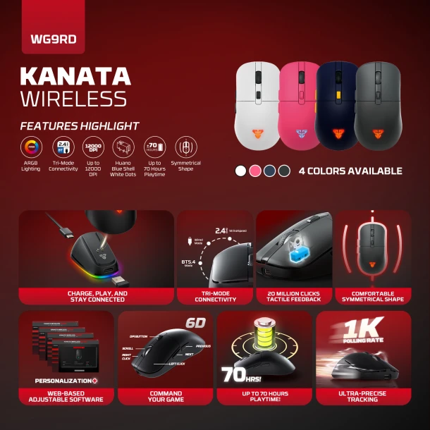 Fantech Mouse WG9RD Kanata Wireless