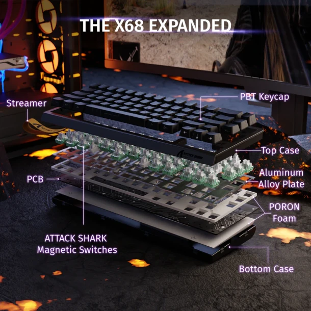 ATTACK SHARK Keyboard X68 HE