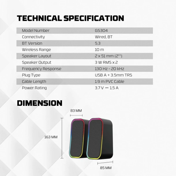 Fantech Wired Speakers GS304