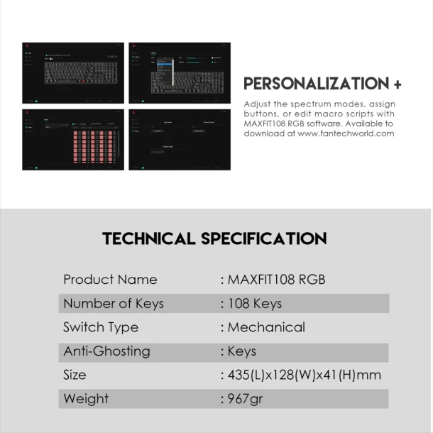 Fantech keyboard MK855 MAXFIT108