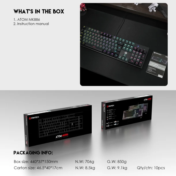 Fantech keyboard MK886 V2 SUMI ATOM104