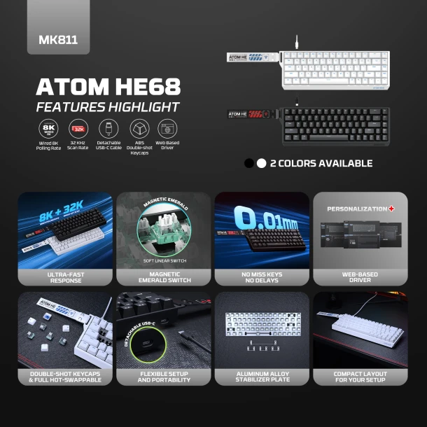 Fantech keyboard MK811 Atom HE68