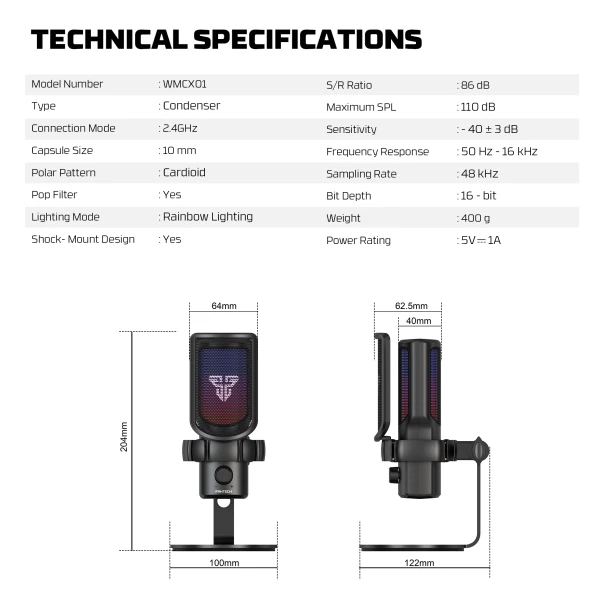 Fantech Microphone WMCX01 LEVIOSA WAVE