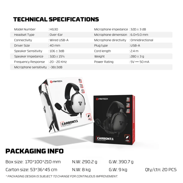 Fantech Headphone HG30 CARBON