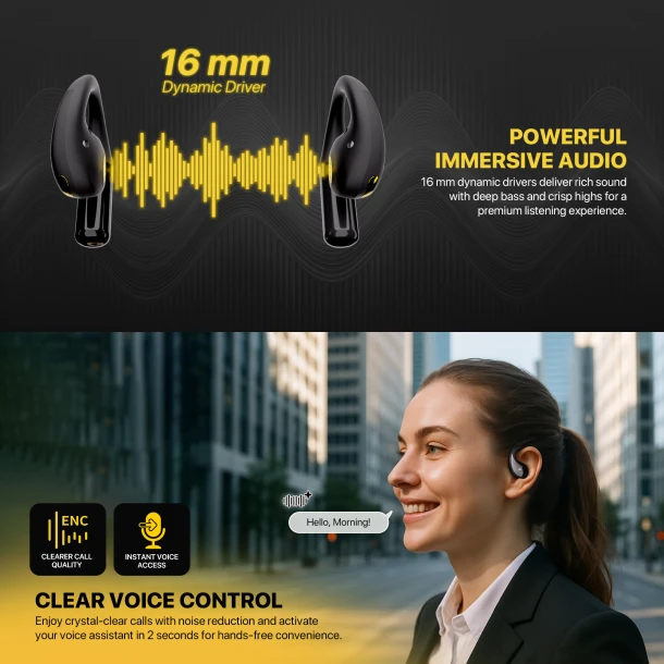 Finecoustic Open Wearable EarBuds FT21 GROOVE OWS