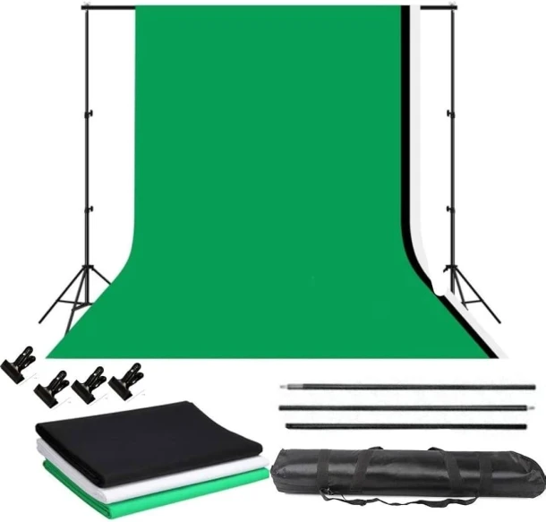 Photo Studio Green Screen Stand Kit