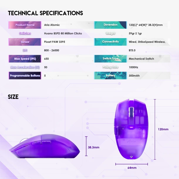 Fantech Mouse XD7 ATOMIC Aria
