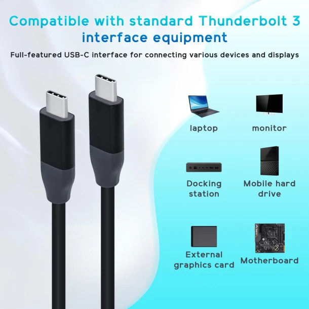 Usb-C to Usb-C Thunderbolt 3.0 Data Transfer Cable