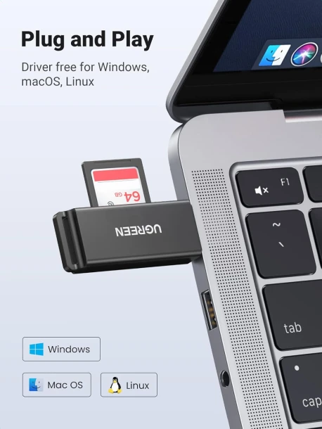 UGREEN Adapter USB to TF + SD Card Reader