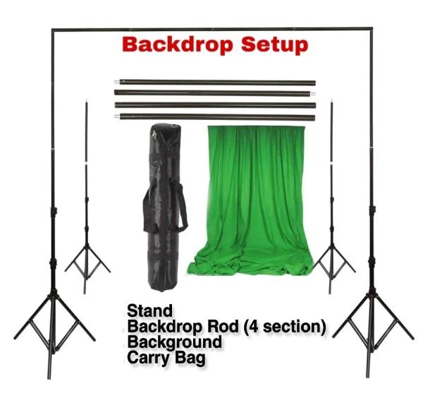Photo Studio Green Screen Stand Kit