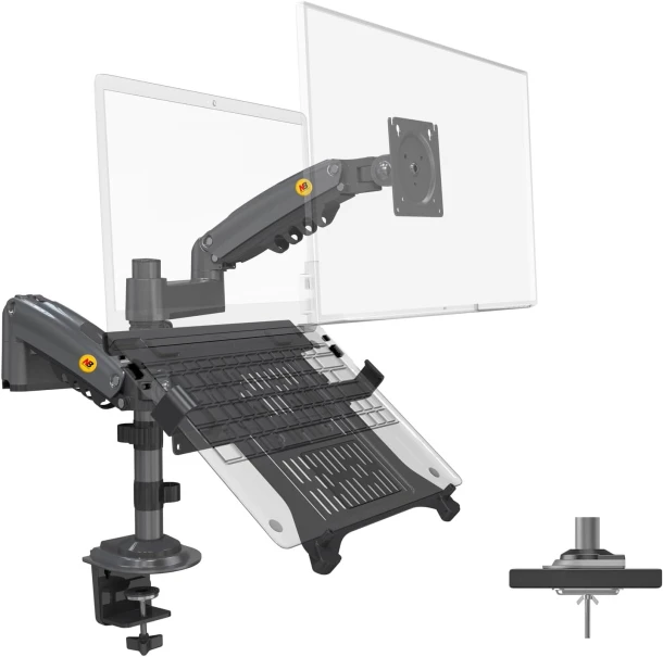 NB Monitor Dual Arm stand with Laptop stand H180 FP-2