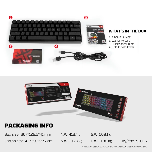 Fantech Keyboard MK211 ATOM61