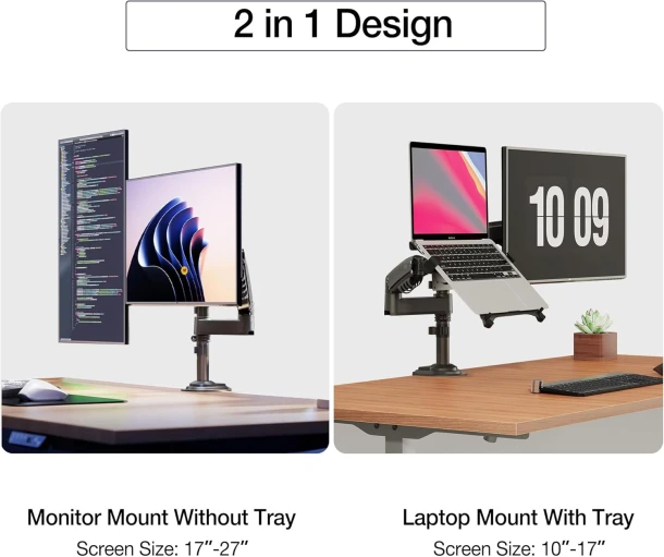 NB Monitor Dual Arm stand with Laptop stand H180 FP-2