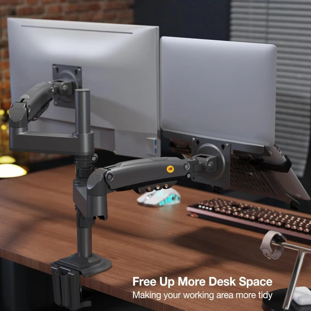 NB Monitor Dual Arm stand with Laptop stand H180 FP-2