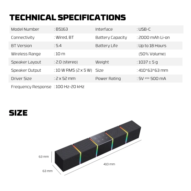 Fantech Speaker BS163 BAR PRO