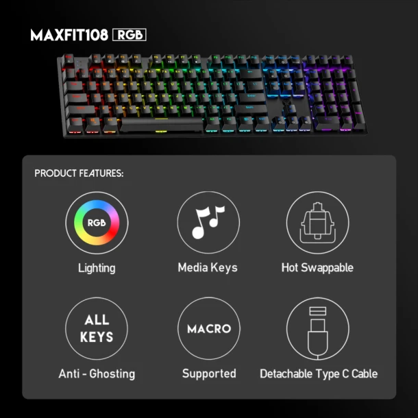 Fantech keyboard MK855 MAXFIT108