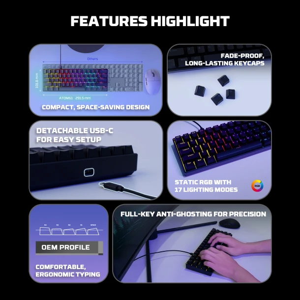 Fantech Keyboard MK211 ATOM61