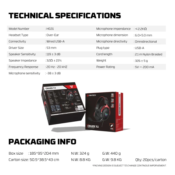 Fantech Headphone HG31 CRUZE