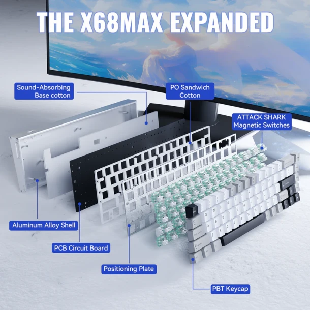 ATTACK SHARK Keyboard X68 Max