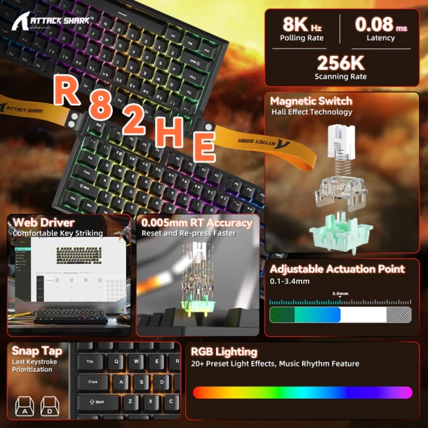 ATTACK SHARK Keyboard R82 HE