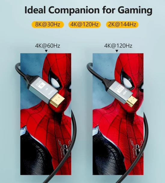 HDMI 2.1 to Displayport 1.4 Cable
