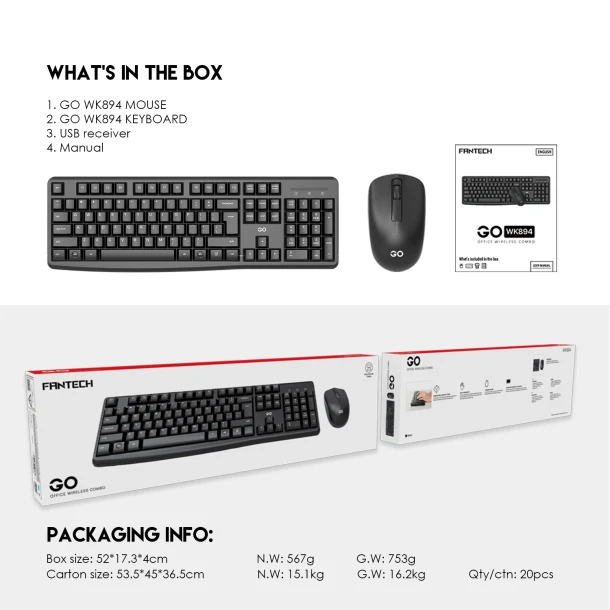 Fantech Wireless Combo WK894 Go