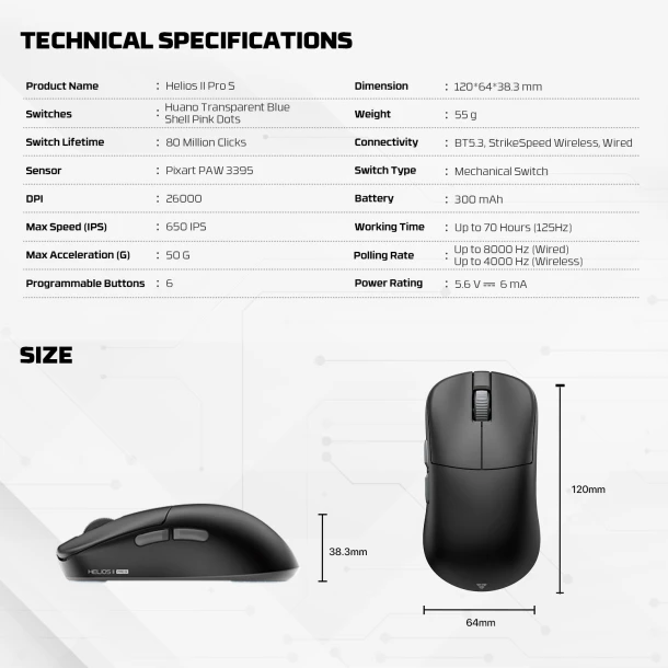 Fantech Mouse XD3V3 HELIOS II  PRO S 8K