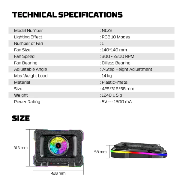 Fantech NoteBook Cooler NC22