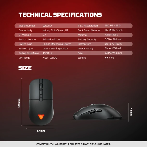 Fantech Mouse WG9RD Kanata Wireless