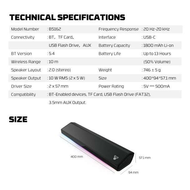 Fantech Speaker BS162 GROOVE BAR