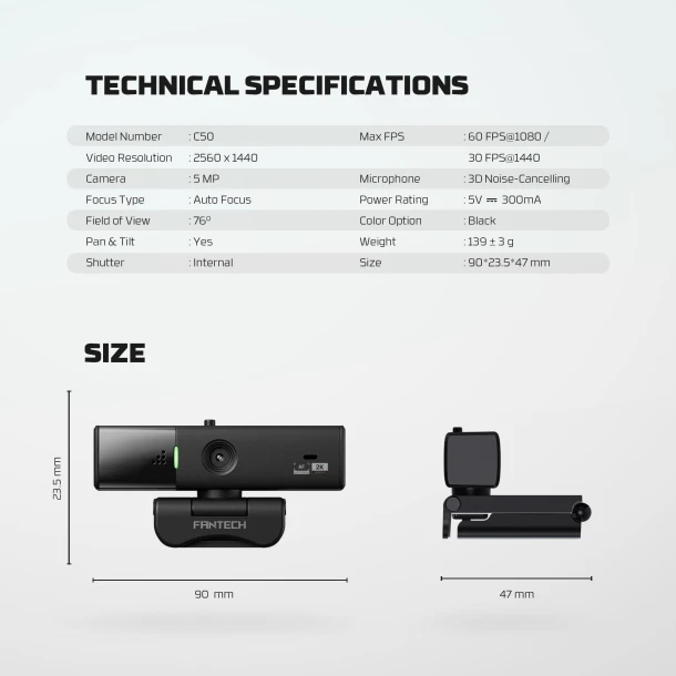 Fantech Web Cam C50 Luminous