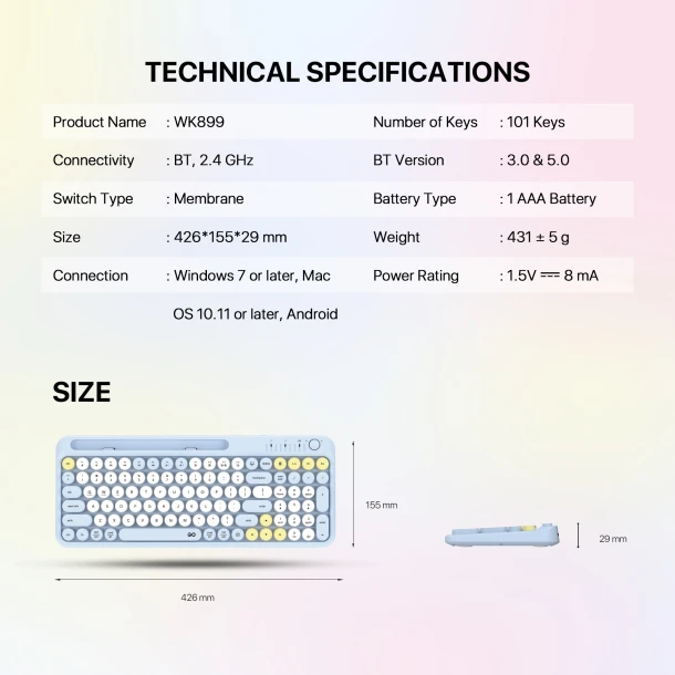 Fantech Multi Device Wireless Combo WK899 Go Mochi101