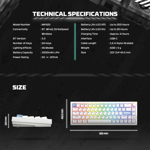 Fantech Keyboard MK920 MAXFIT6