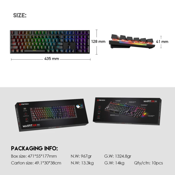 Fantech keyboard MK855 MAXFIT108