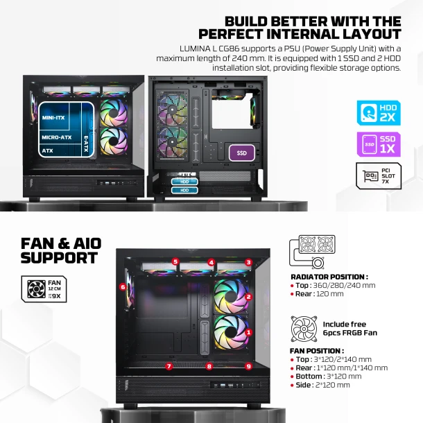 Fantech Case CG86 LUMINA L