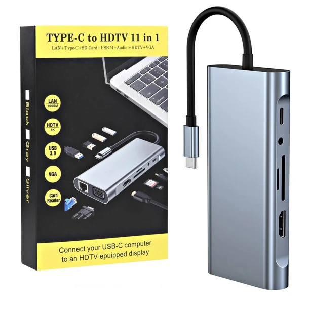 Adapter Hub Type-C to HDTV 11 in 1