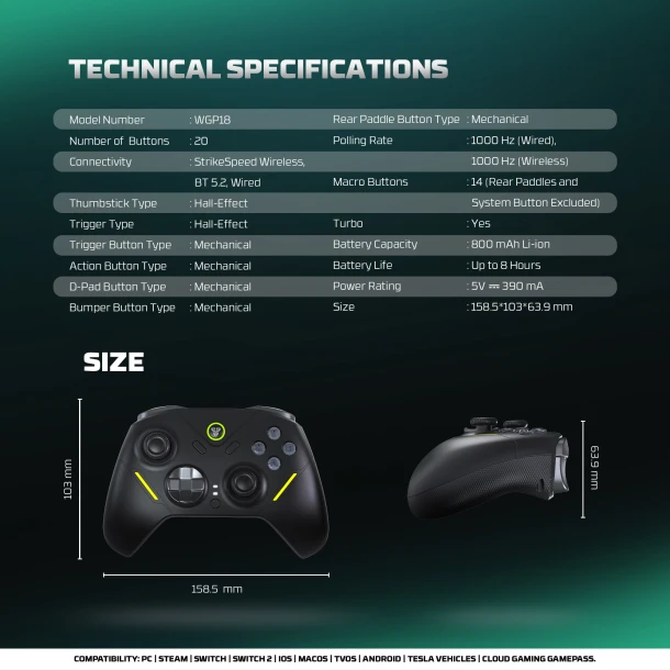 Fantech Wireless Gamepad Wgp18 Zenith Pro