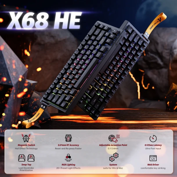 ATTACK SHARK Keyboard X68 HE