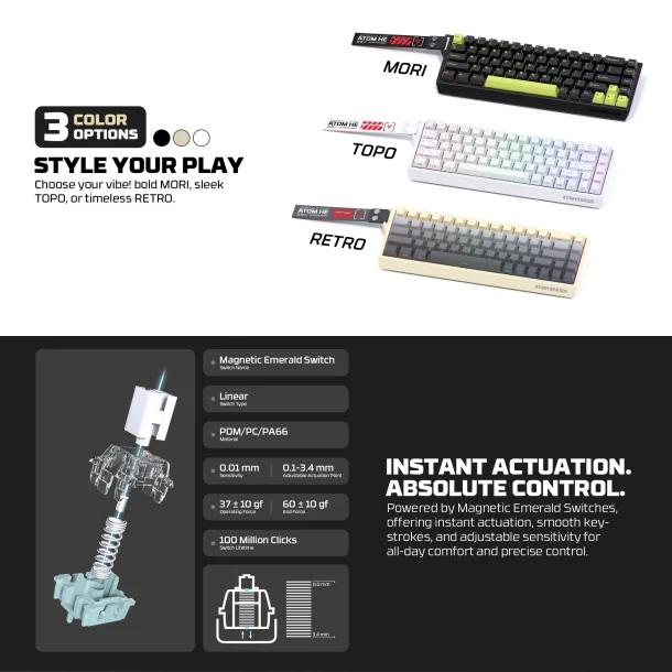 Fantech keyboard MK922 Atom HE68 Pro