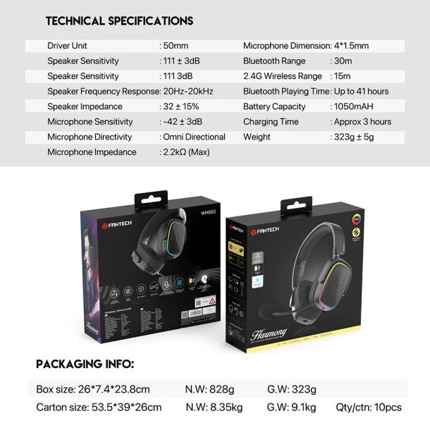 Fantech Wireless Headphone WHG02