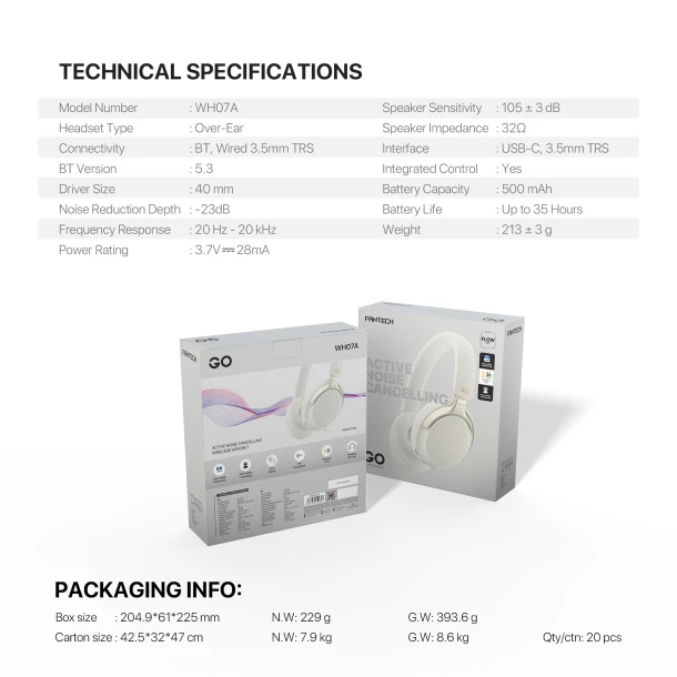 Fantech headphone Wh07A Go Flow
