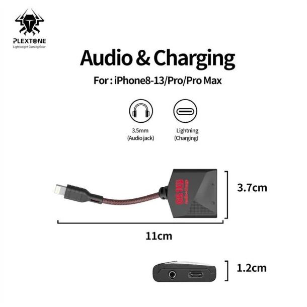 Plextone Adapter GS1 IP 2in1 Lightning 3.5