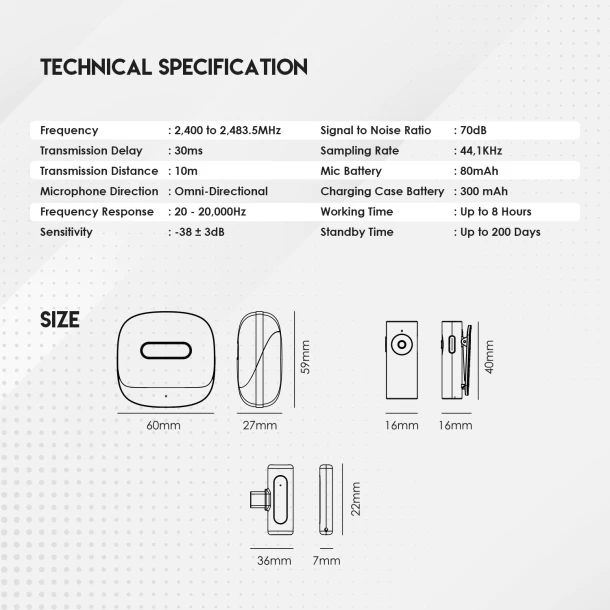 Fantech Wireless Microphone WMV11C LEVIOSA AIR