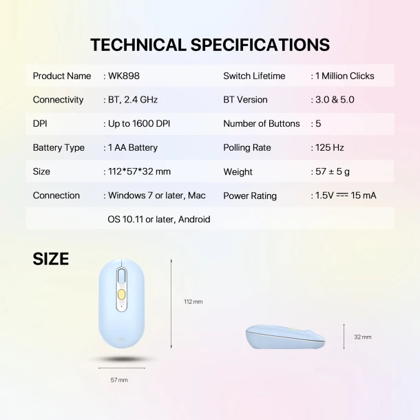 Fantech Multi Device Wireless Combo WK898 Go Mochi 85