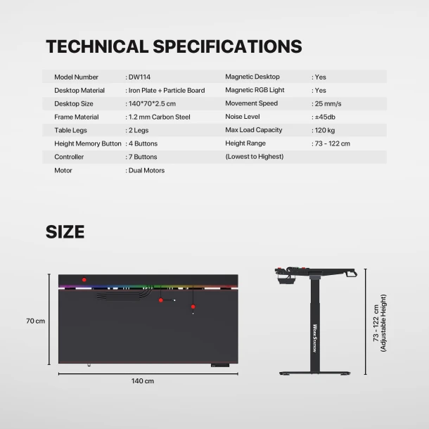 Fantech Work Station Gaming Table DW 114 DUBLIN