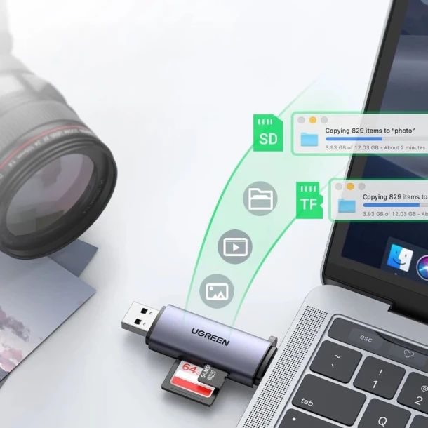 Ugreen SD Card Reader Type C + USB