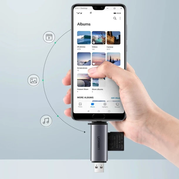 Ugreen SD Card Reader Type C + USB