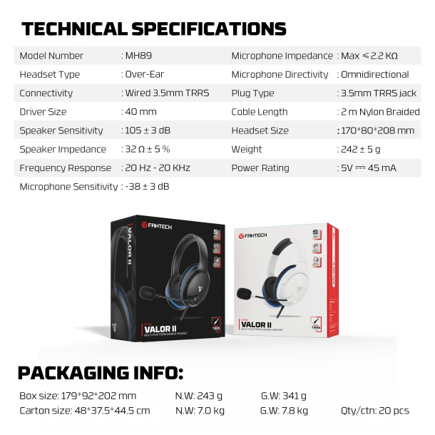 Fantech Headphone MH89 VALOR II